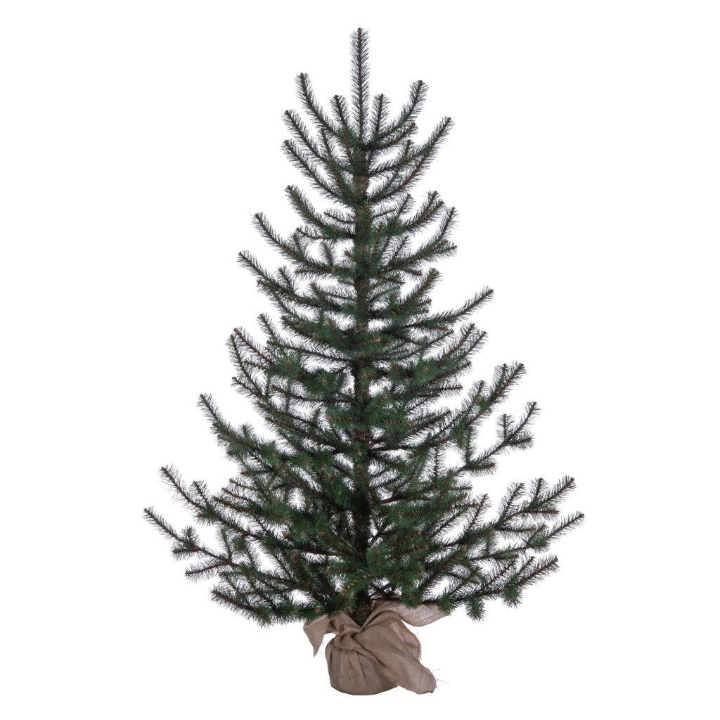 5' x 43" Tabiona Pine Burlap Base Unlit Artificial Christmas Tree 1