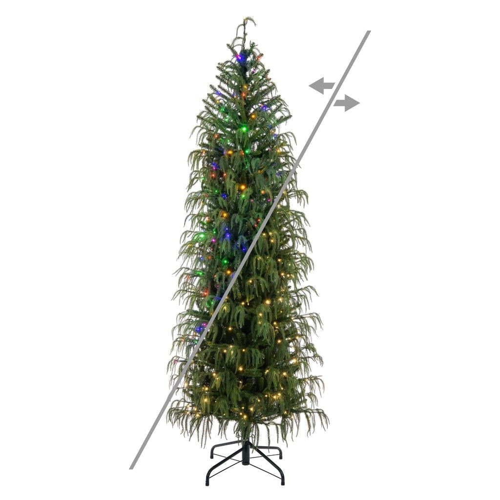 6' x 33" Norfolk Pine 250 LED Color Changing Light Pre-Lit Artificial Christmas Tree 1