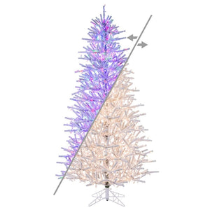 7.5' x 46" Flocked Slim Pistol 1400 LED Light Pre-Lit Artificial Christmas Tree 1