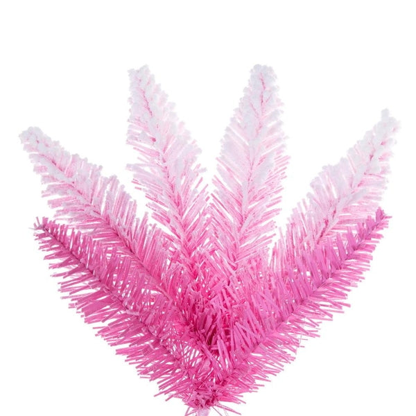 9' x 32" Flocked Pink Pencil Fir Unlit Christmas Tree 2
