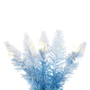 9' x 32" Flocked Baby Blue Pencil Fir 400 LED Light Prelit Christmas Tree 2
