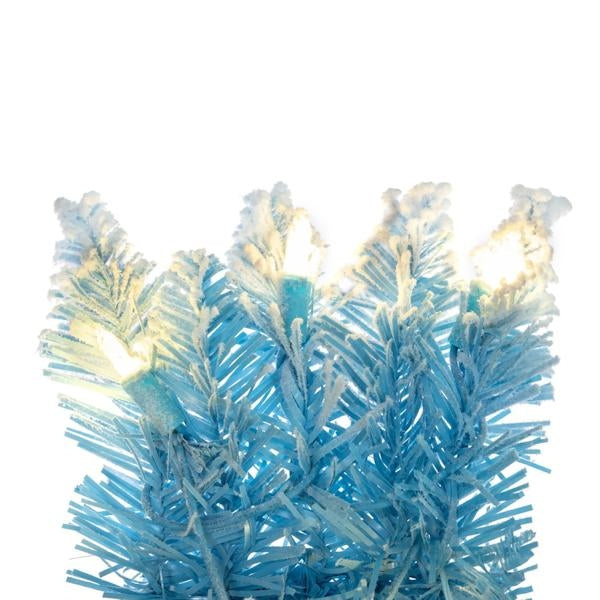 24" Flocked Baby Blue 50 Light 105 Tip Artificial Christmas Wreath 3