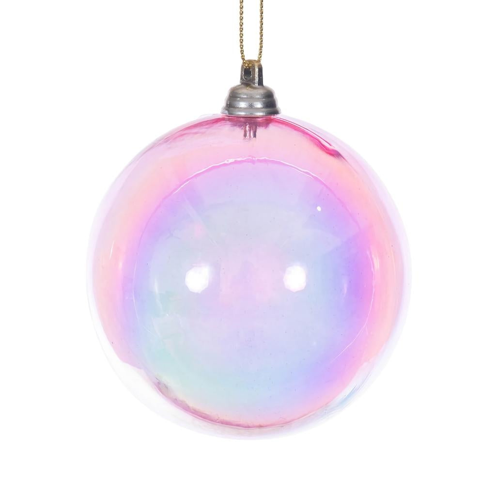 3" Pink Iridescent Ball Ornament (6 Pack) 1