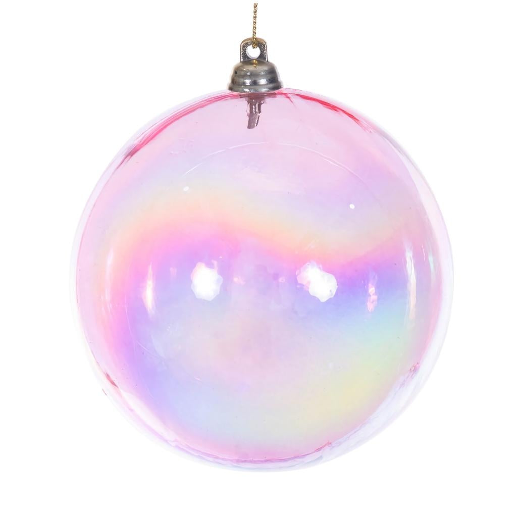 4" Pink Iridescent Ball Ornament (4 pack) 1