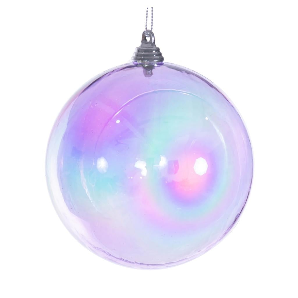 4" Lavender Iridescent Ball Ornament (4 pack) 1