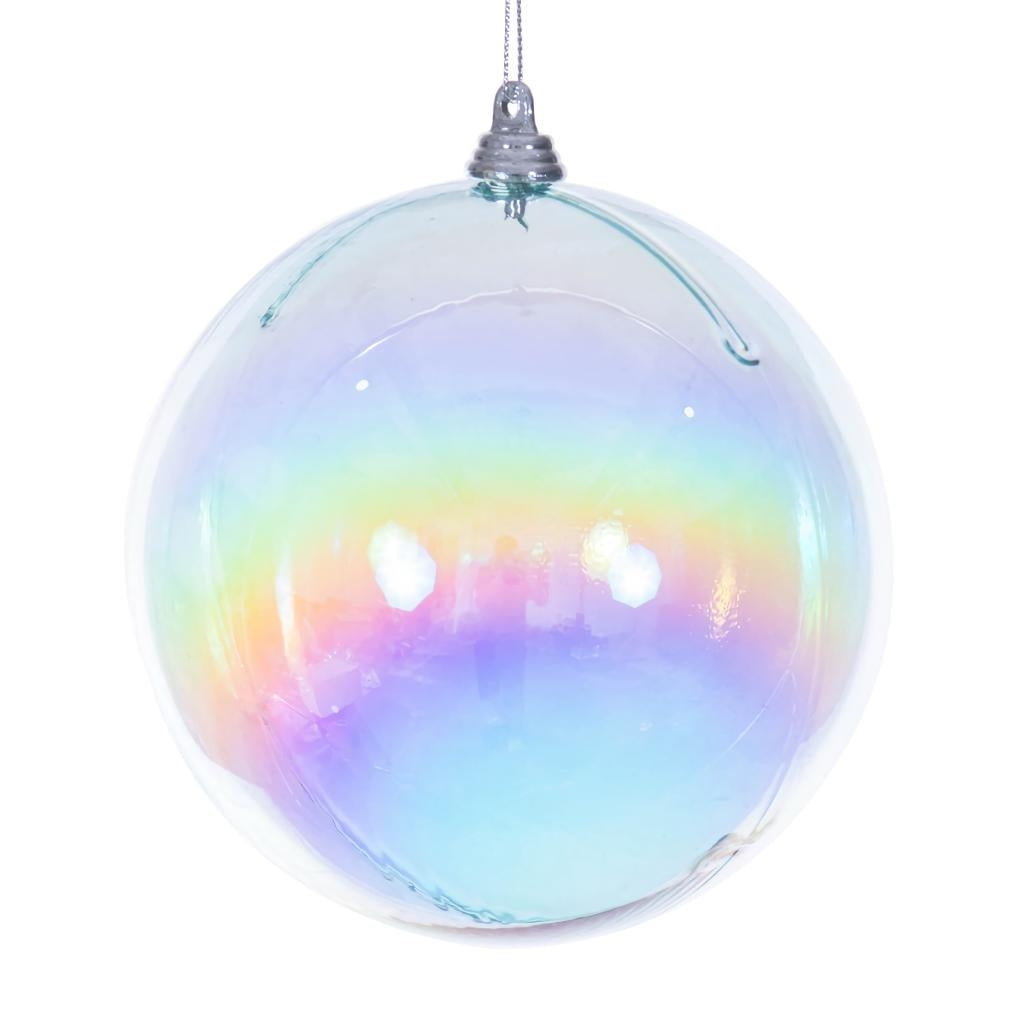 4.75" Baby Blue Iridescent Ball Ornament (3 Pack) 1