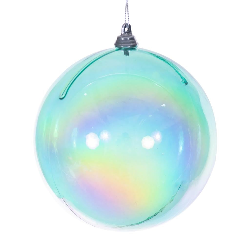 4.75" Teal Iridescent Ball Ornament (3 Pack) 1