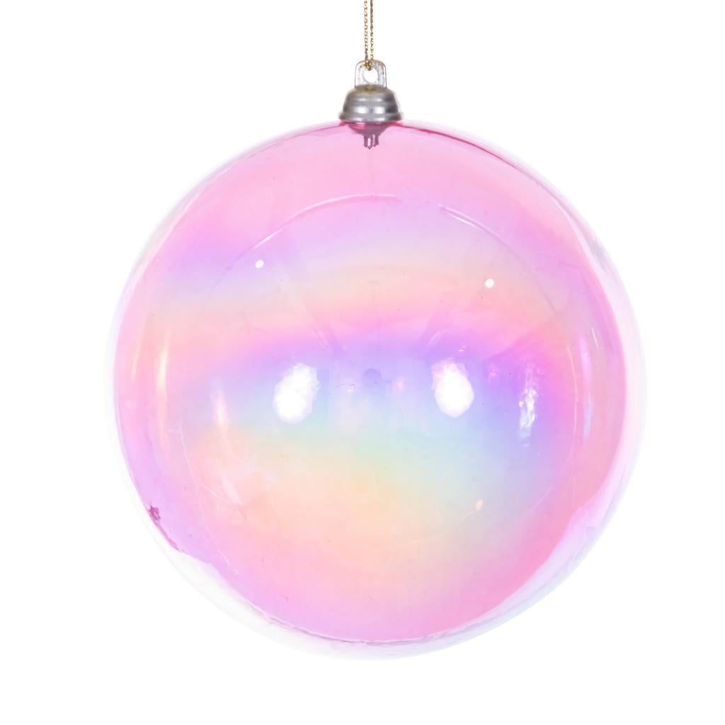 4.75" Pink Iridescent Ball Ornament (3 Pack) 1