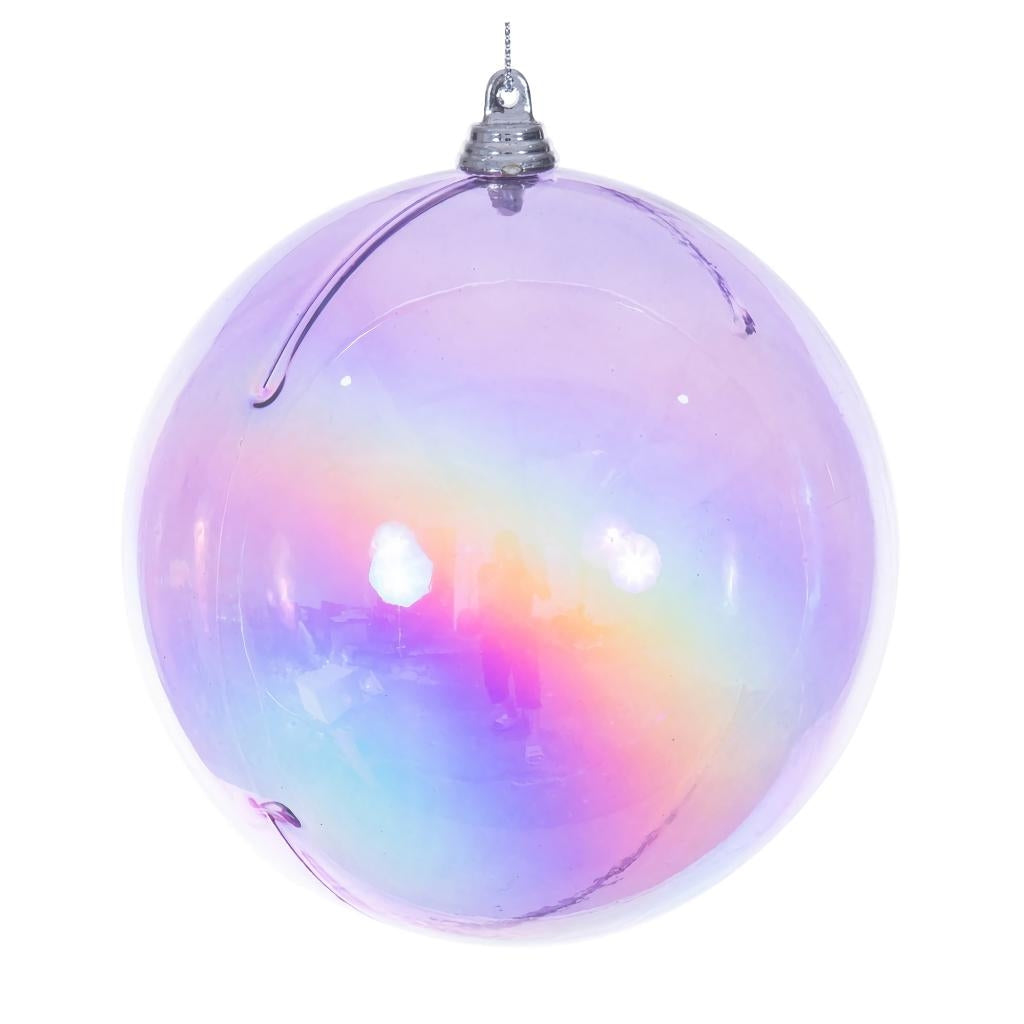 4.75" Lavender Iridescent Ball Ornament (3 Pack) 1