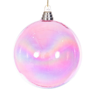 6" Pink Iridescent Ball Ornament (2 Pack) 1
