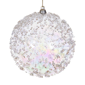 4.75" Champagne Iridescent Ice-like Finish Ball Ornament (3 Pack) 1