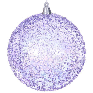 8" Lavender Iridescent Ice-like Finish Ball Ornament 1