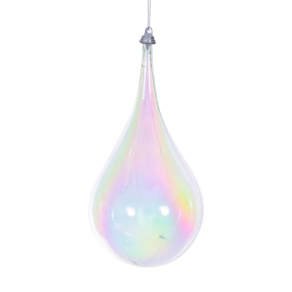 4" Clear Iridescent Drop Ornament (3 Pack) 1