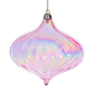 4.75" Pink Iridescent Glossy Onion Ornament (2 Pack) 1