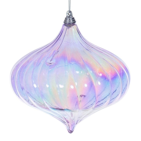 6" Lavender Iridescent Glossy Onion Ornament (2 Pack) 1