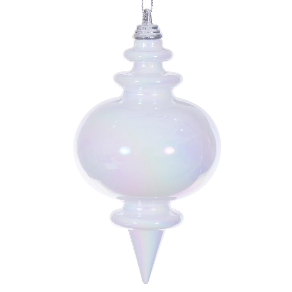 5" White Iridescent Finial Ornament (3 Pack) 1