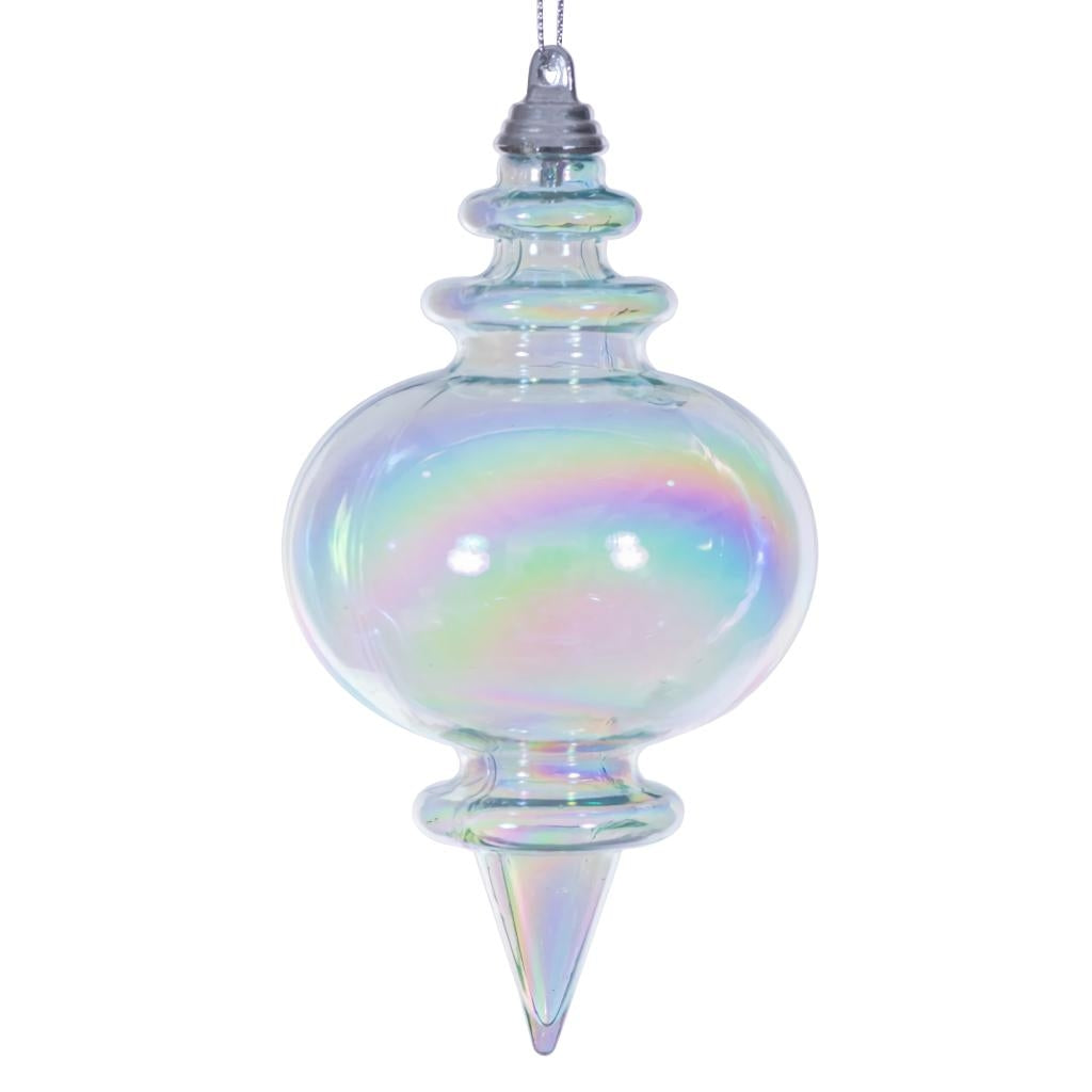 5" Baby Blue Iridescent Finial Ornament (3 Pack) 1