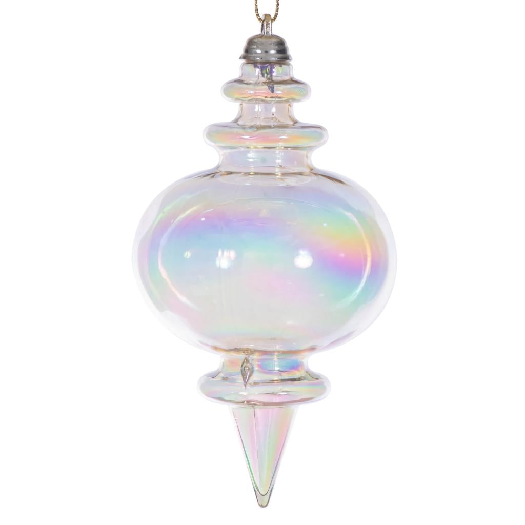5" Champagne Iridescent Finial Ornament (3 Pack) 1