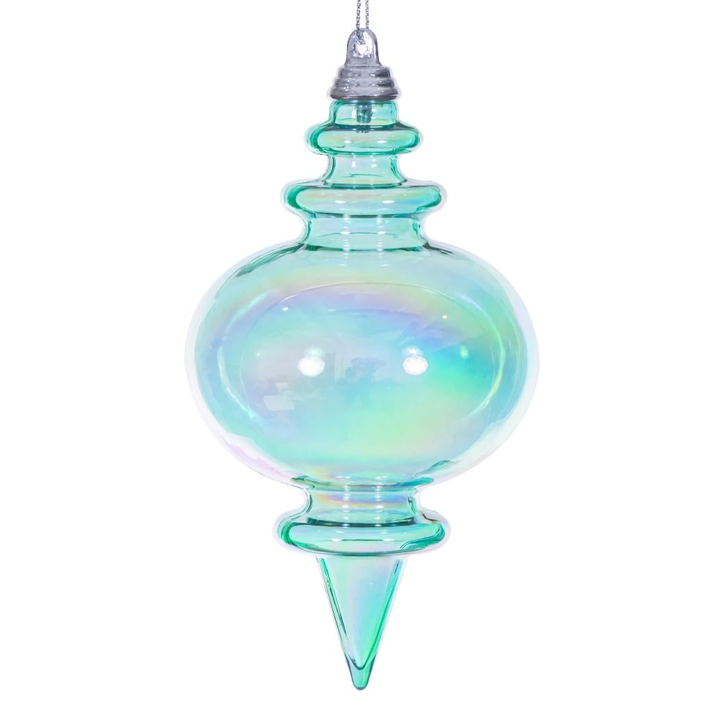 5" Teal Iridescent Finial Ornament (3 Pack) 1