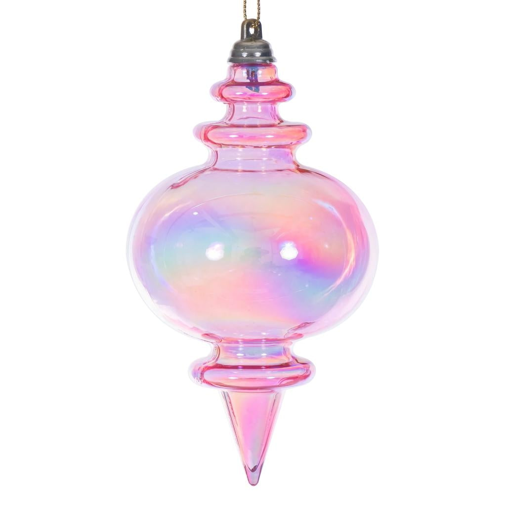 5" Pink Iridescent Finial Ornament (3 Pack) 1
