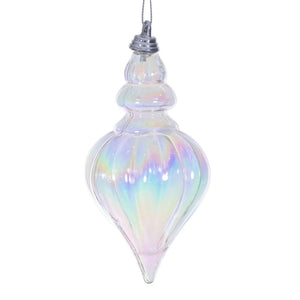 5" Clear Iridescent Drop Ornament (3 Pack) 1
