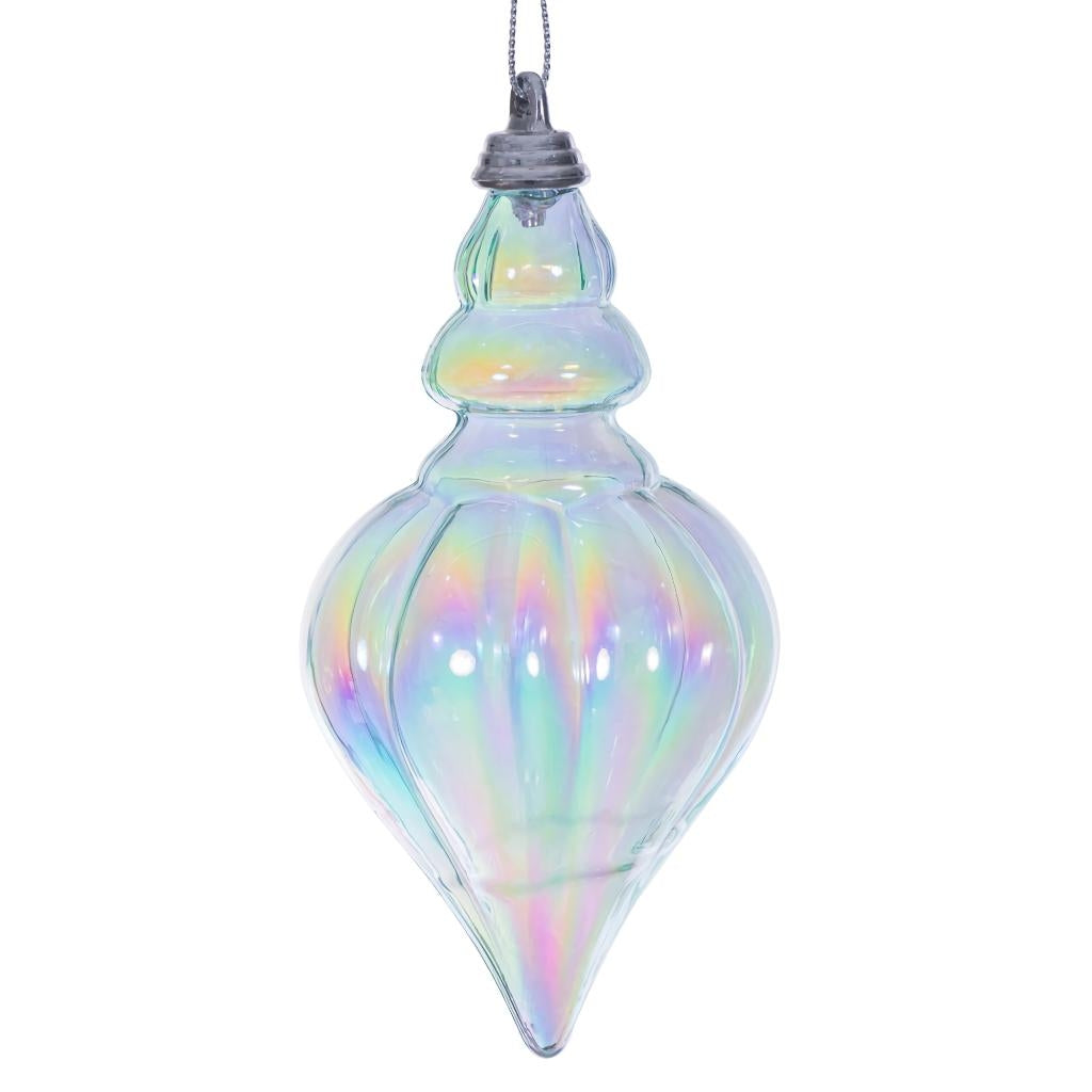 5" Baby Blue Iridescent Drop Ornament (3 Pack) 1