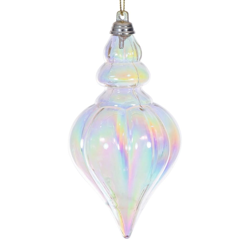 5" Champagne Iridescent Drop Ornament (3 Pack) 1