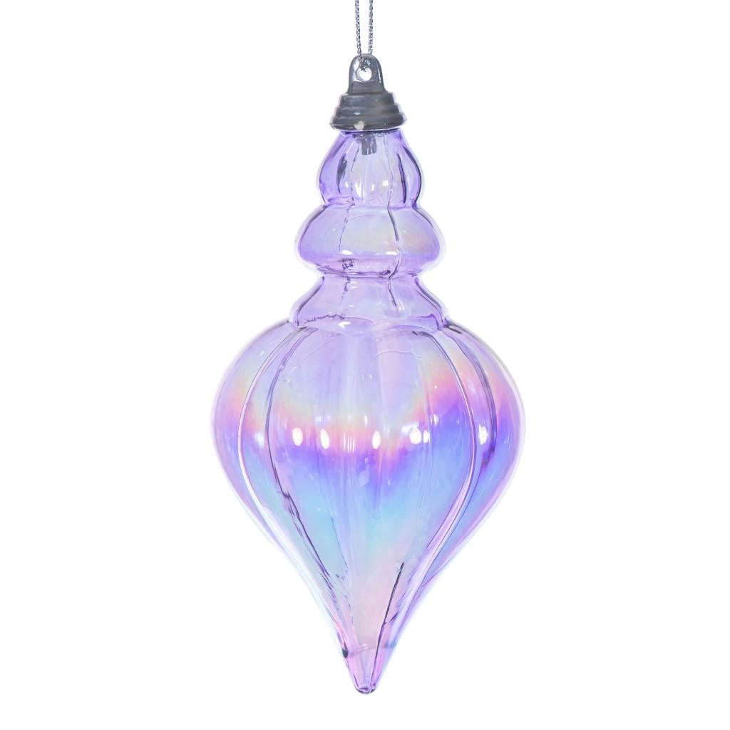 5" Lavender Iridescent Drop Ornament (3 Pack) 1
