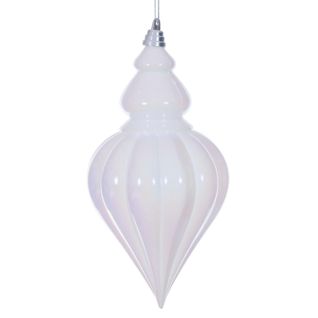 12" White Iridescent Drop Ornament 1