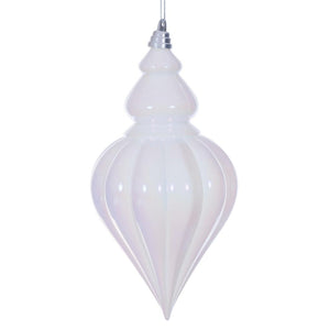 12" White Iridescent Drop Ornament 1