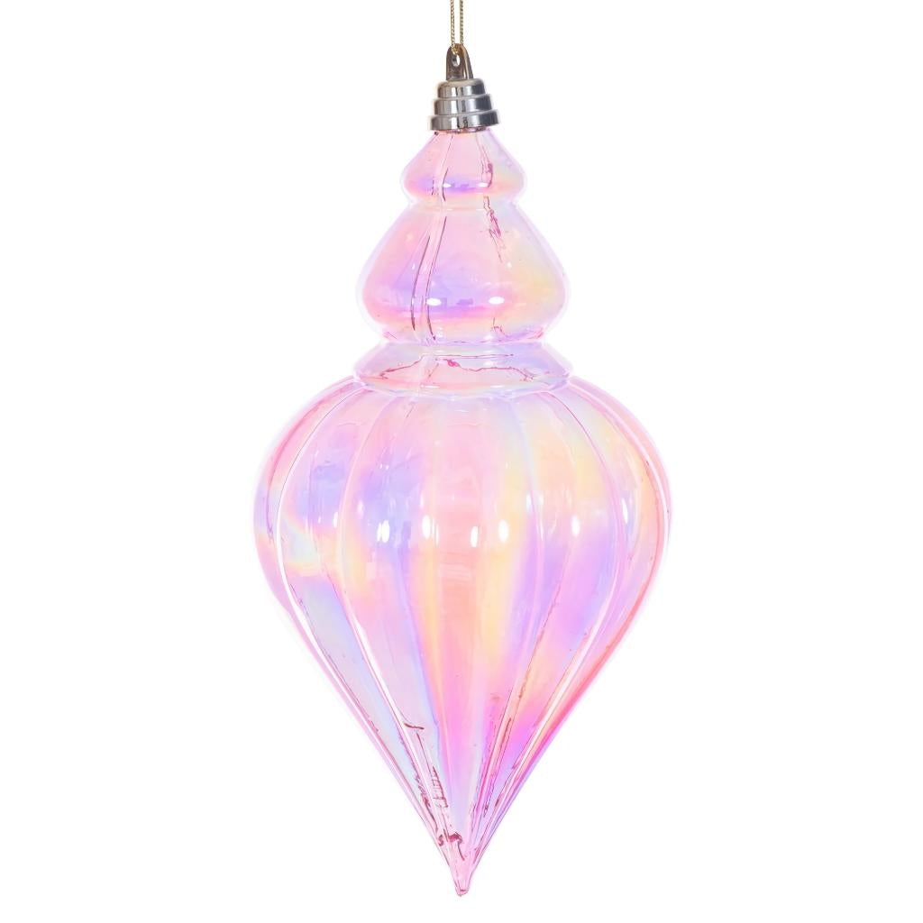 12" Pink Iridescent Drop Ornament 1