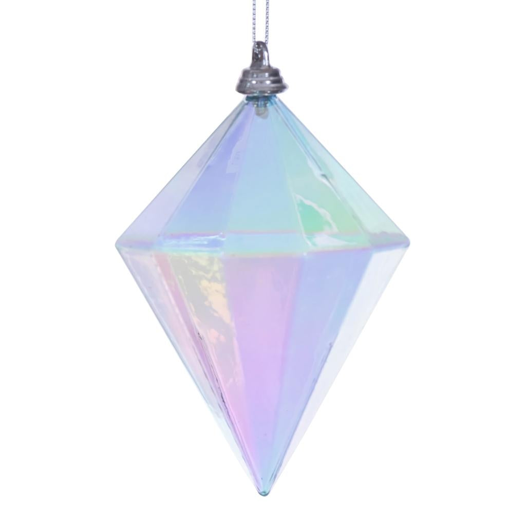 5" Baby Blue Iridescent Glossy Diamond Ornament (3 Pack) 1