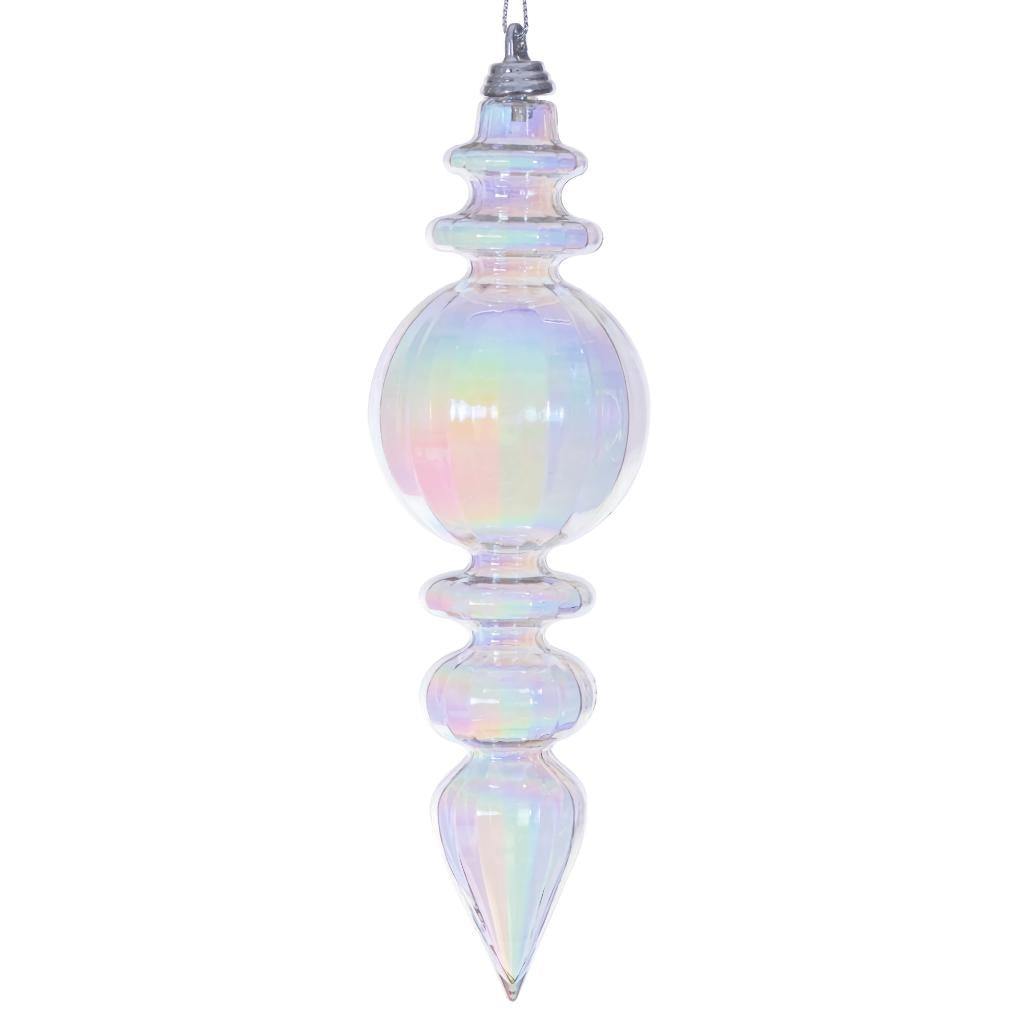 7.5" Clear Iridescent Finial Ornament (2 Pack) 1
