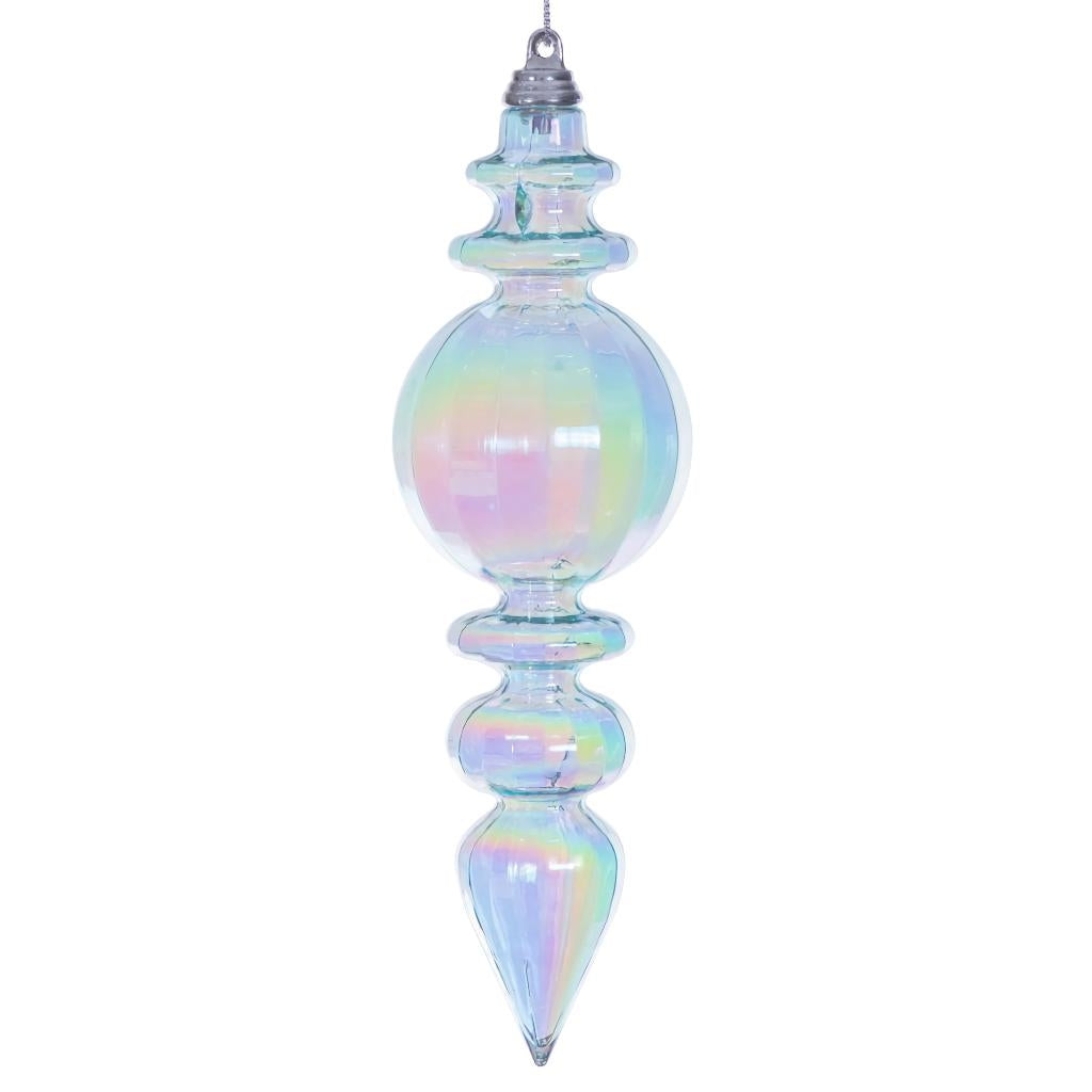 7.5" Baby Blue Iridescent Finial Ornament (2 Pack) 1