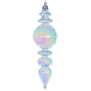 7.5" Baby Blue Iridescent Finial Ornament (2 Pack) 1
