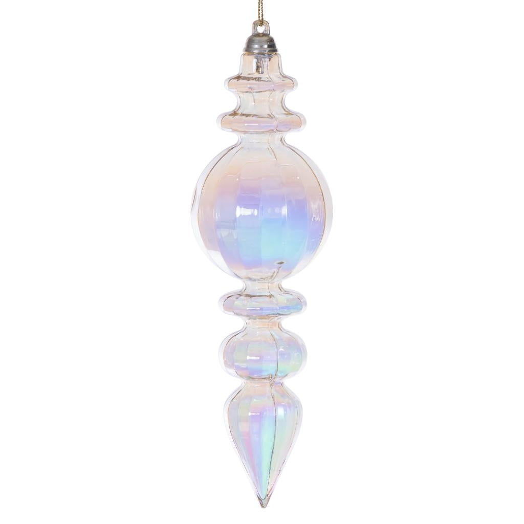 7.5" Champagne Iridescent Finial Ornament (2 Pack) 1