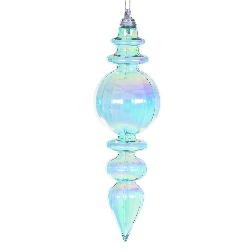 7.5" Teal Iridescent Finial Ornament (2 Pack) 1