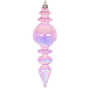 7.5" Pink Iridescent Finial Ornament (2 Pack) 1