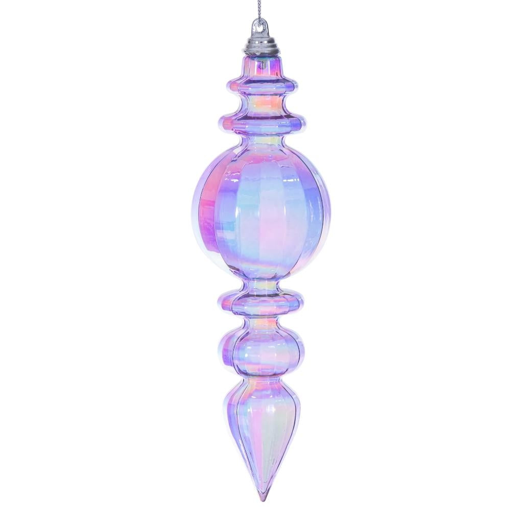 7.5" Lavender Iridescent Finial Ornament (2 Pack) 1