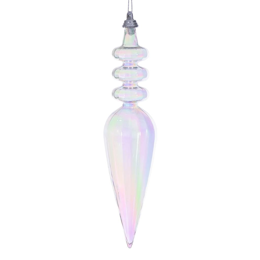 8.5" Clear Iridescent Finial Ornament (2 Pack) 1