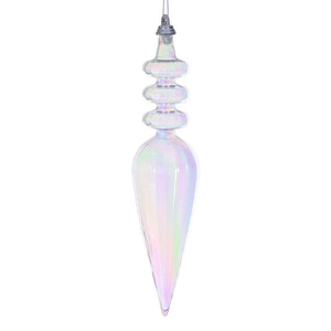 8.5" Clear Iridescent Finial Ornament (2 Pack) 1