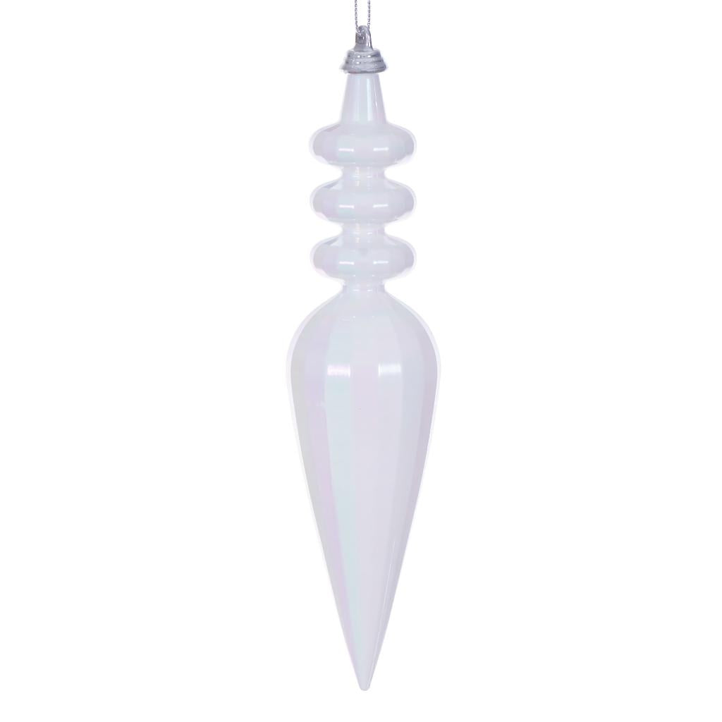 8.5" White Iridescent Finial Ornament (2 Pack) 1