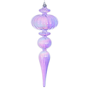 12" Lavender Iridescent Glossy Finial Ornament 1