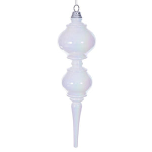 16.5" White Iridescent Finial 1