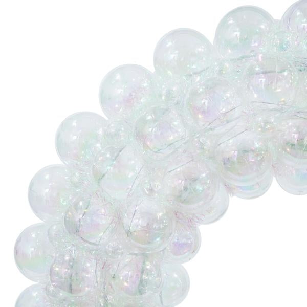 28" Clear Iridescent Ball Unlit Christmas Ornament Wreath 2