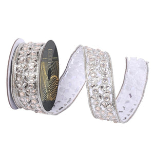 1.75" x 10yd Champagne Die Cut Jewel Ribbon 1