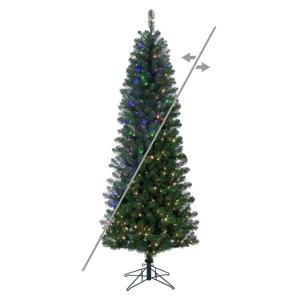 8.5' x 40" Salem Pencil Pine 500 LED Light Pre-Lit Artificial Christmas Tree 1