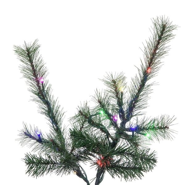 7.5' x 50" Slim Lodge Pole 550 LED Light Prelit Artificial Christmas Tree 3