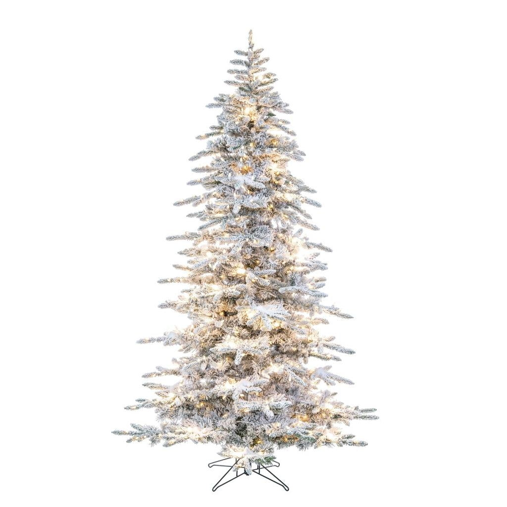 6.5' x 50" Flocked Winter Fir 649 LED Light Pre-Lit Artificial Christmas Tree 1