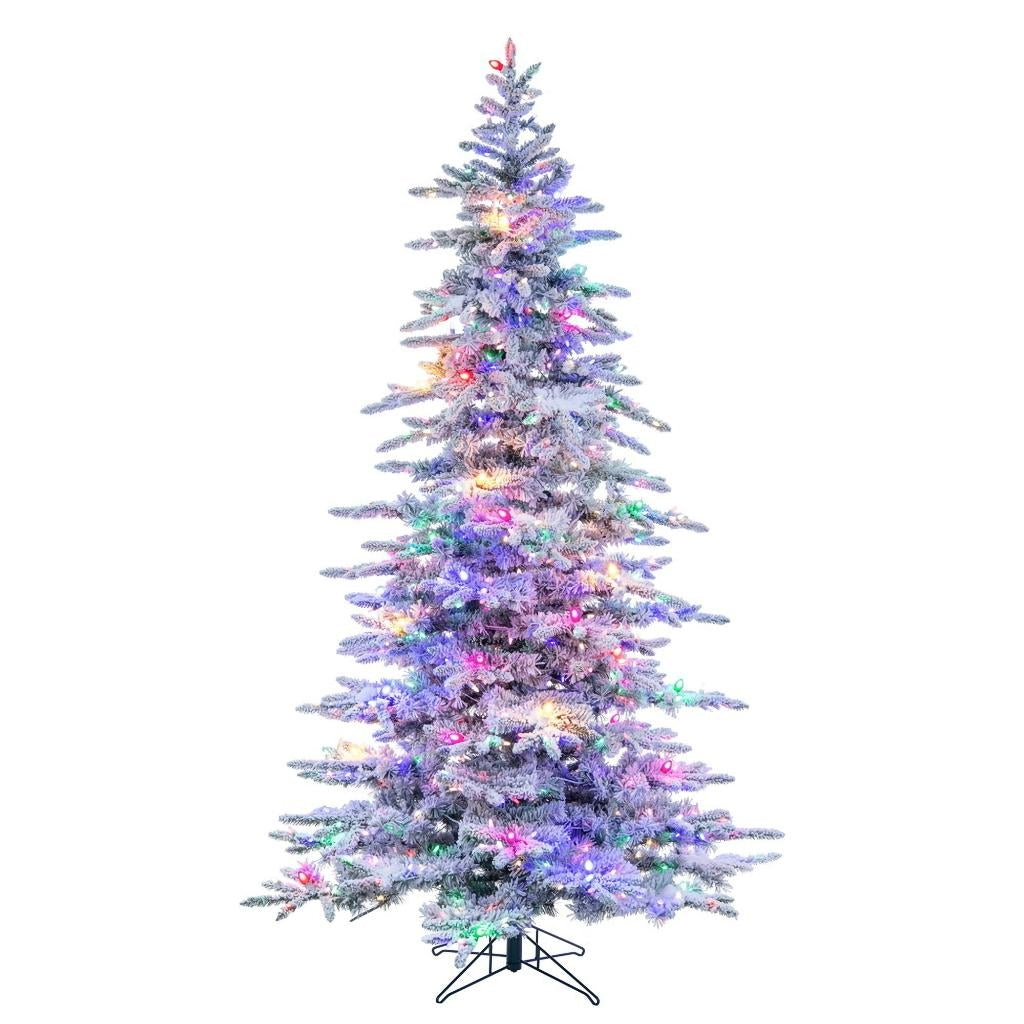 6.5' x 50" Flocked Winter Fir 649 LED Light Pre-Lit Artificial Christmas Tree 1